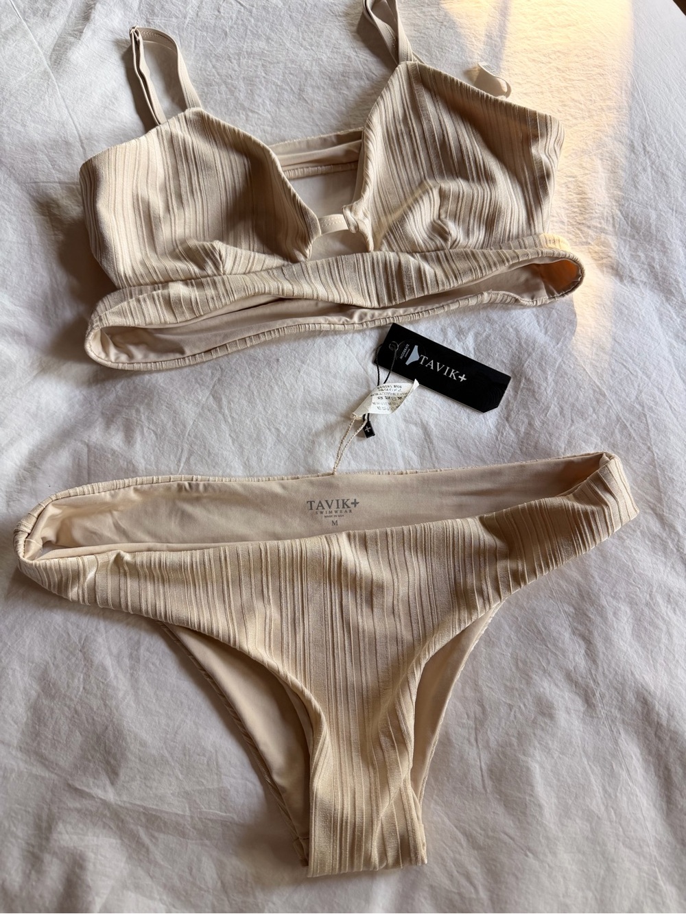 Tavik Ribbed Bikini Set in Light Cream